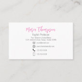 Custom Elegant Roze Bloemen Eenvoudig Professionee Visitekaartje (Voorkant)