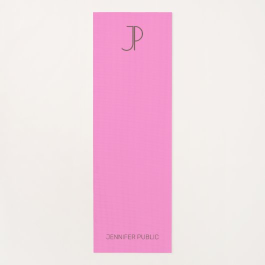 Custom Elegant Roze Monogrammed Trendy Yogamat (Voorkant)