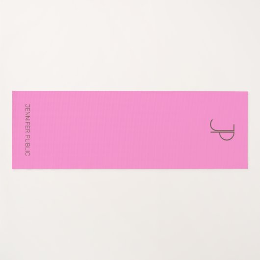 Custom Elegant Roze Monogrammed Trendy Yogamat (Voorkant (horizontaal))