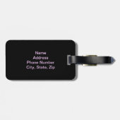 Custom Elegant Roze Rose Bagagelabel (Achterkant horizontaal)