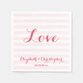 Custom Elegant Script Bruiloft Liefde Papier Serve Servet (Voorkant)