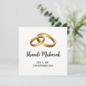 Custom Elegant Shaadi Mubarak Huwelijkscadeau Kaar Feestdagenkaart (Staand voorkant)