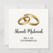 Custom Elegant Shaadi Mubarak Huwelijkscadeau Kaar Feestdagenkaart (Voorkant)