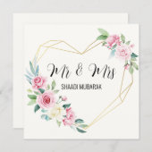 Custom Elegant Shaadi Mubarak Huwelijkscadeau Kaar Feestdagenkaart (Voorkant / Achterkant)