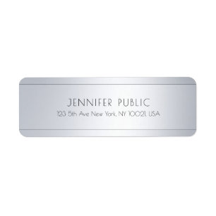 Custom Elegant Silver Look Sjabloon Retouradres Etiket