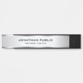 Custom Elegant Silver Metallic Look Luxury Deurbordje (Voorkant)