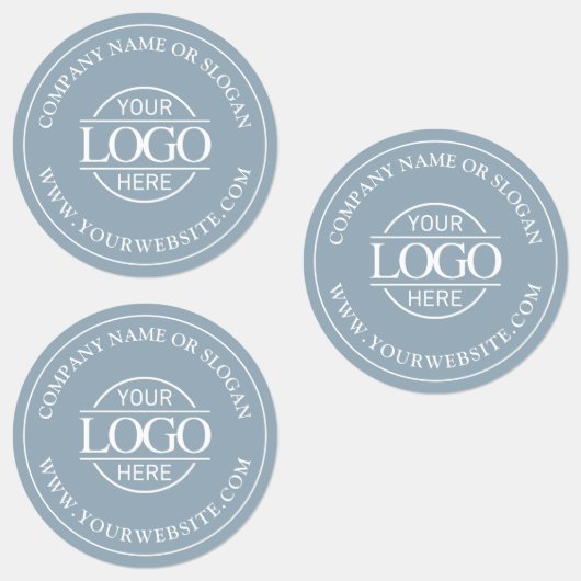 Custom Elegant Simple Dusty Blue Business Logo Labels (Groep)