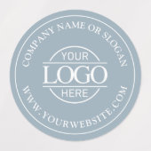 Custom Elegant Simple Dusty Blue Business Logo Labels (Design 1)