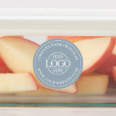 Custom Elegant Simple Dusty Blue Business Logo Labels (Aangebracht)