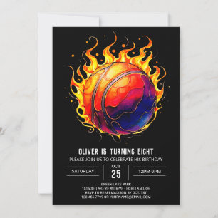 Custom Elegant Sinaasappel Basketbal Verjaardag Kaart
