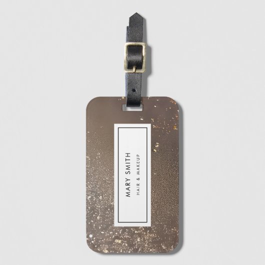 Custom Elegant Sparkle Faux Gold Bagagelabel (Voorkant (verticaal))