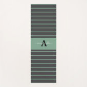 Custom elegant stripes black green practising yogamat (Voorkant)