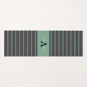 Custom elegant stripes black green practising yogamat (Voorkant (horizontaal))