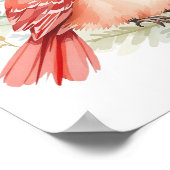Custom Elegant Sweet Red Cardinal Woodland Nursery Poster (Hoek)