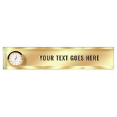Custom Elegant Template With Clock Glam Gold Naambordje (Voorkant)