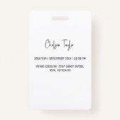 Custom Elegant Verjaardag Wit Zoet 16 VIP Badge (Achterkant)