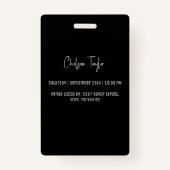 Custom Elegant Verjaardag Zwart Lief 16 VIP Badge (Achterkant)