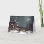 Custom Elegant Victorian Christmas Eve Scene  Feestdagen Kaart (Voorkant)