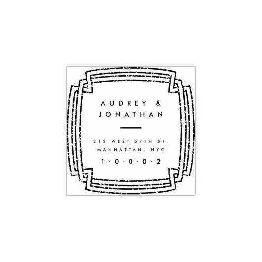 Custom Elegant Vierkant Lijst Bruiloft Retouradres Rubberstempel (Afrduk)