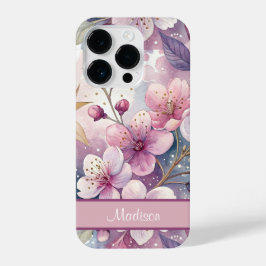 Custom Elegant Watercolor Cherry Blossom Sakura iPhone 14 Plus Hoesje