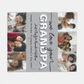 Custom Elegant We houden van je GRANDPA Fotocollag Fleece Deken (Voorkant (Horizontaal))