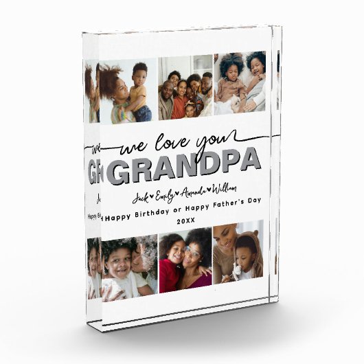 Custom Elegant We houden van je GRANDPA Fotocollag Fotoblokken (Links)