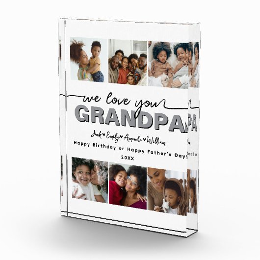 Custom Elegant We houden van je GRANDPA Fotocollag Fotoblokken (Rechts)