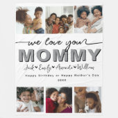 Custom Elegant We houden van je Mama Fotocollage Fleece Deken (Voorkant)