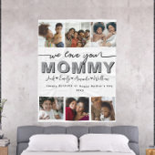 Custom Elegant We houden van je Mama Fotocollage Fleece Deken