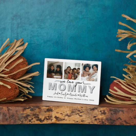 Custom Elegant We houden van je Mama Fotocollage Fotoplaat (Zijkant)