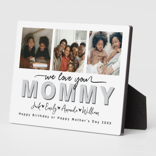 Custom Elegant We houden van je Mama Fotocollage Fotoplaat (Zijkant)