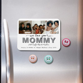 Custom Elegant We houden van je Mama Fotocollage Magneet