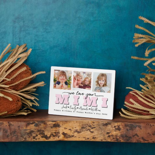 Custom Elegant We houden van je Mimi Fotocollage Fotoplaat (Zijkant)