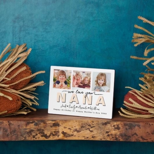Custom Elegant We houden van je Nana Fotocollage Fotoplaat (Zijkant)