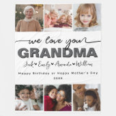 Custom Elegant We houden van je oma Fotocollage Fleece Deken (Voorkant)