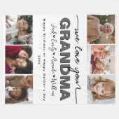 Custom Elegant We houden van je oma Fotocollage Fleece Deken (Voorkant (Horizontaal))
