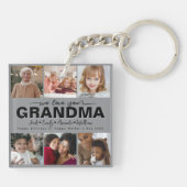 Custom Elegant We houden van je oma Fotocollage Sleutelhanger (Achterkant)