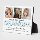 Custom Elegant We houden van je opa Fotocollage Fotoplaat (Zijkant)