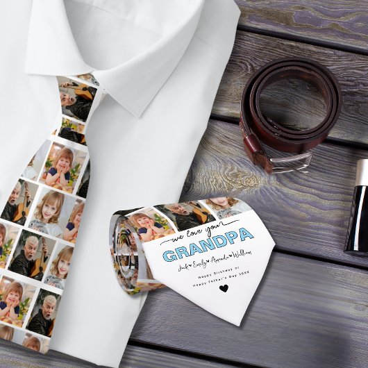 Custom Elegant We houden van je opa Fotocollage Stropdas