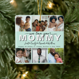 Custom Elegant we love you mom ornament