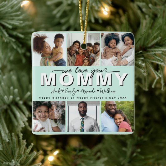 Custom Elegant we love you mom ornament (Boom)