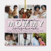 Custom Elegant we love you mom ornament (Achterkant)