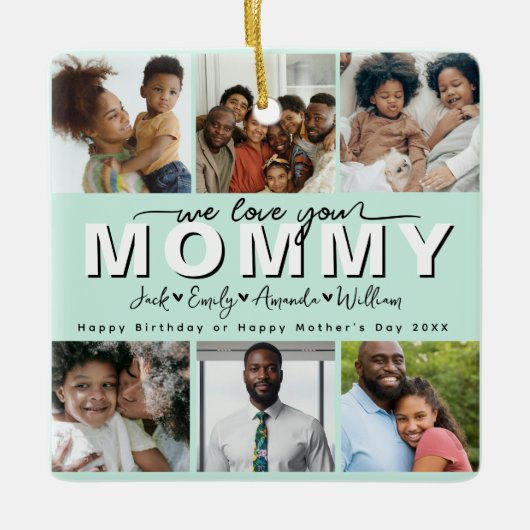 Custom Elegant we love you mom ornament (Voorkant)