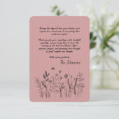 Custom Elegant Wildflower Funeral Thank You Card Bedankkaart (Staand voorkant)