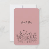 Custom Elegant Wildflower Funeral Thank You Card Bedankkaart (Achterkant)