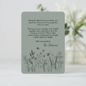 Custom Elegant Wildflower Funeral Thank You Card Bedankkaart (Staand voorkant)