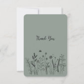 Custom Elegant Wildflower Funeral Thank You Card Bedankkaart (Achterkant)
