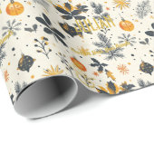 Custom Elegant Wit en Goud Kerstmis Cadeaupapier (Rol Hoek)