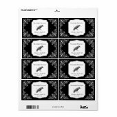 Custom Elegant Zwart Bloeiende Dropper Flessenlabe Etiket (Full Sheet)