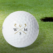 Custom Elegant zwart en goud monogram Golfballen